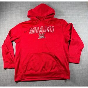 Miami‎ RedHawks University Hoodie Mens Red Basketball Kangaroo Pocket Casual